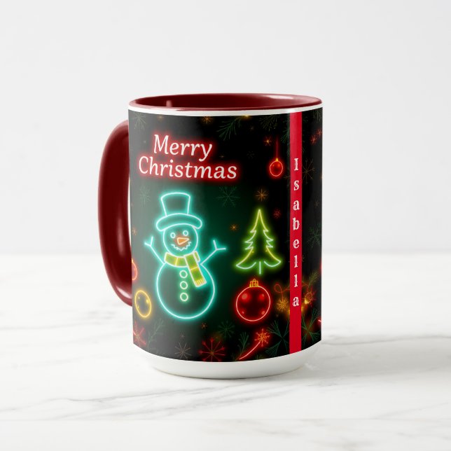 Mug Noël Neon Populaire Collection de vacances (Devant gauche)