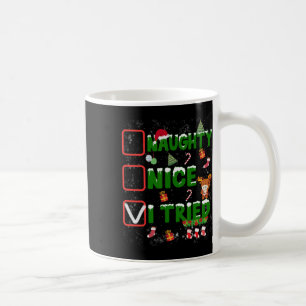 Mug Noël Nice Naughty J'Ai Essayé Funny Fam de Noël