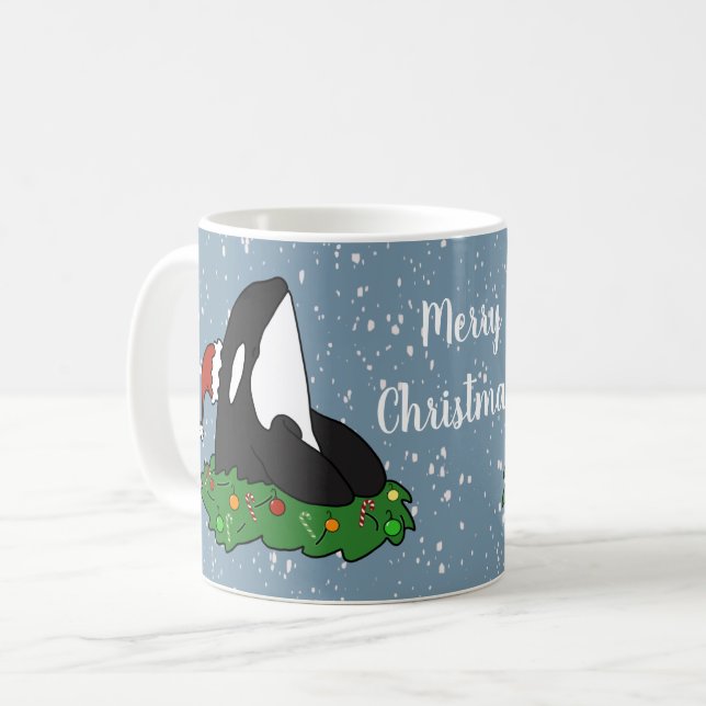 Mug Noël Orca (Devant gauche)