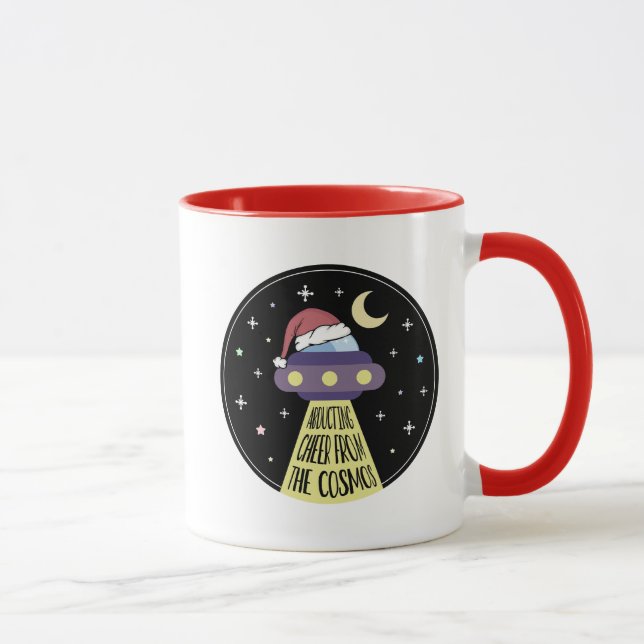 Mug Noël OVNI drôle (Droite)