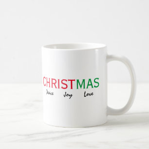 MUG NOËL PAIX JOY LOVE TYPOGRAPHIE D'AMOUR
