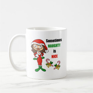 Mug Noël, parfois, la vilaine est belle - Brunette