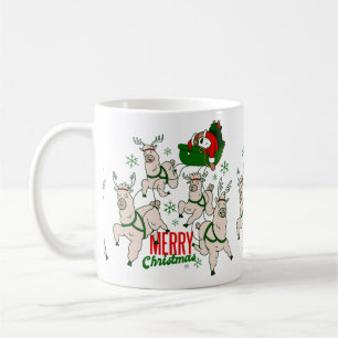 Mug noël père Noël sloth llamas