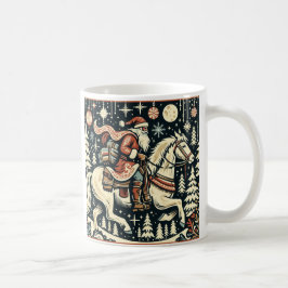 Mug Noël Père Noël Sur Le Village De Cheval Thru