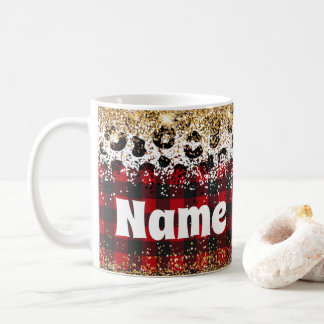 Mug Noël personnalisé Plaid Parties scintillant de caf