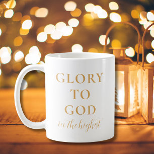 Mug Noel religieux minimaliste d'or moderne