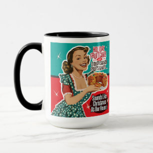 Mug Noël rétro amusant comme un gâteau aux fruits