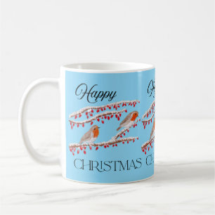 Mug Noël Robin Bleu