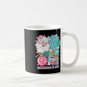 Mug Noël Rose En Juillet Retro Père Noël Disco Snowman