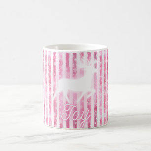 Mug Noël rose et blanc Joie Reindeer