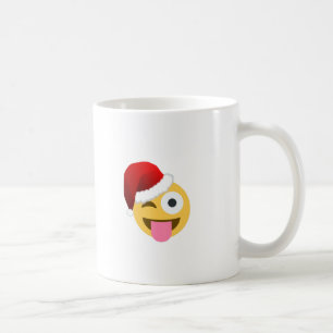 Mug noël santa claus winking emoji
