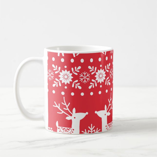 Mug Noël scandinave : Snowflakes & Deer (Gauche)