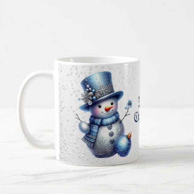 Mug Noël Snowman Élégant Vacances d'hiver (Gauche)