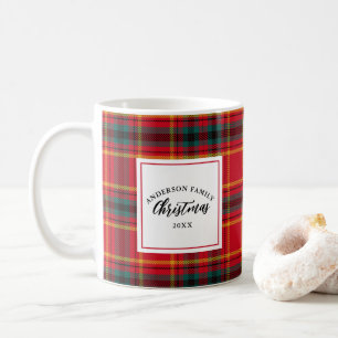 Mug Noël Tartan Plaid Nom de famille Année