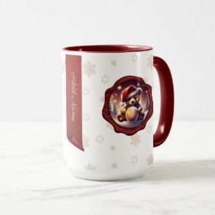 Mug Noël Teddy Snowball Personnalisé Bannière Blanc