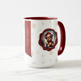 Mug Noël Teddy Startree Bannière personnalisée Blanc