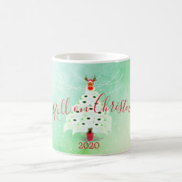 Mug Noël Vacances Corona Toilettes Arbre Lumières Vert