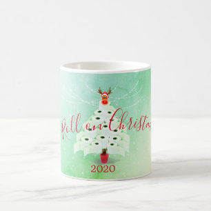 Mug Noël Vacances Corona Toilettes Arbre Lumières Vert