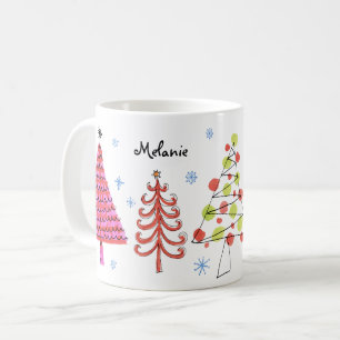 Mug Noël vert rose pâle Nom