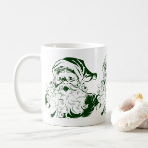 Mug Noël vintage, joyeux Père Noël vert rétro Jolly