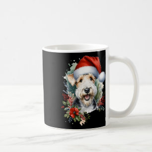 Mug Noël Wire Fox Terrier Chien Aquarelle