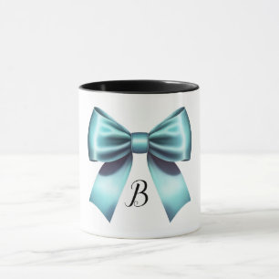 Mug Nœud Bleu Turquoise Élégant Mariage Fête de Mariag