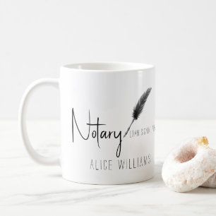 Mug Noir & Blanc Moderne Minimaliste Simple Notaire
