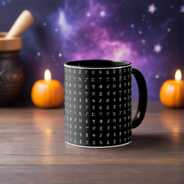 Mug Noir & Blanc Nordic Rune Ceramic (Créateur téléchargé)