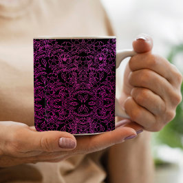 Mug Noir Botanique rose Floral Gradient décoratif