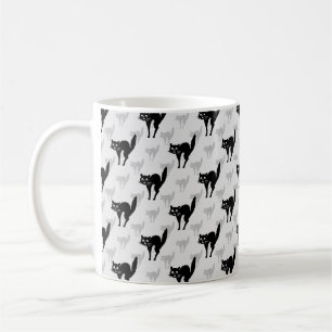 Mug Noir Chat Shadow Silhouette Motif Design