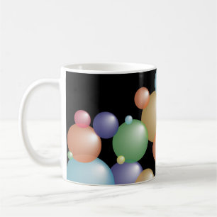 Mug Noir coloré de bulles