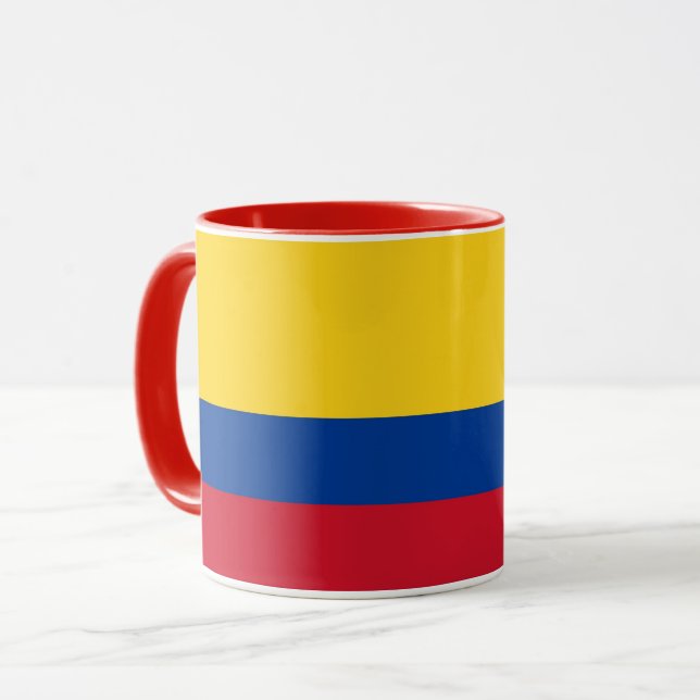 Mug noir Combo avec drapeau de la Colombie (Devant gauche)
