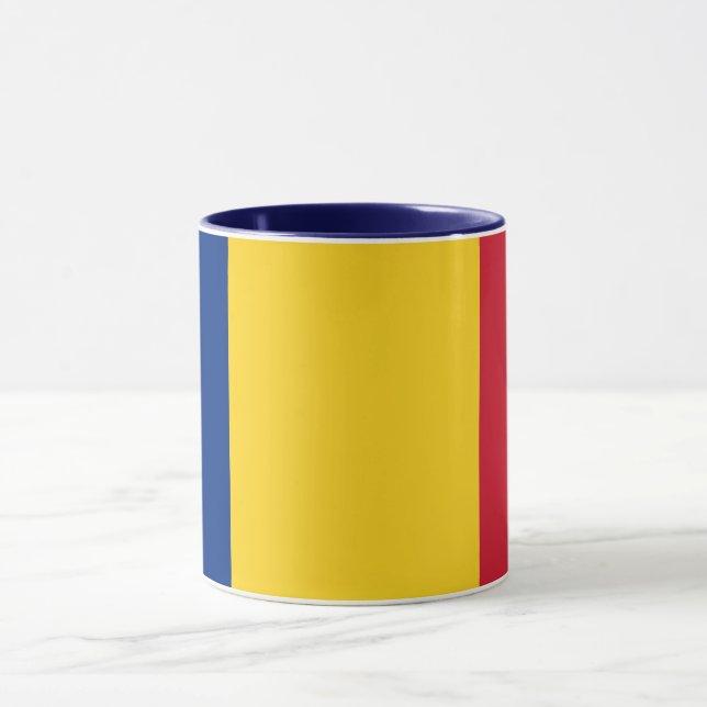 Mug noir Combo avec drapeau de Roumanie (Centre)