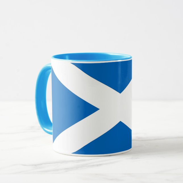 Mug noir Combo avec drapeau d'Ecosse, Royaume-Uni (Devant gauche)