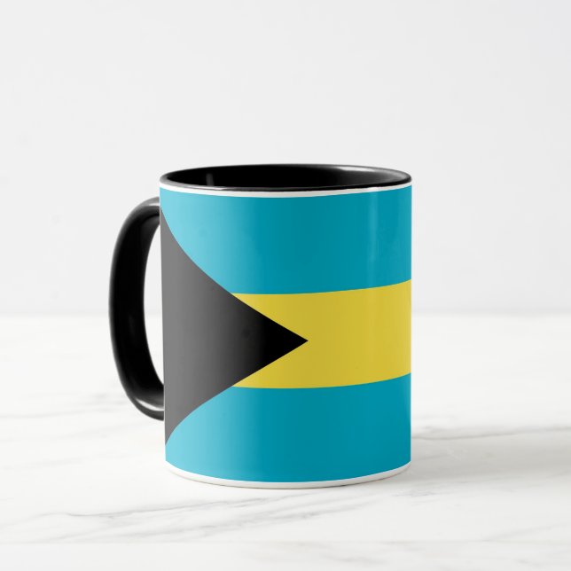 Mug noir Combo avec drapeau des Bahamas (Devant gauche)