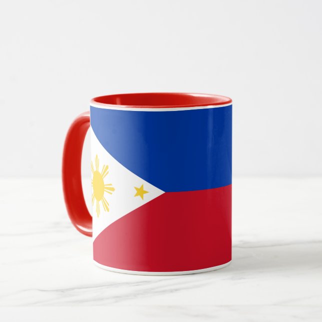 Mug noir Combo avec drapeau des Philippines (Devant gauche)