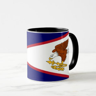 Mug noir Combo avec drapeau des Samoa américaines
