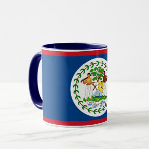 Mug noir Combo avec drapeau du Belize