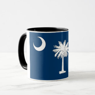Mug noir Combo avec le drapeau de la Caroline du S