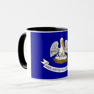 Mug noir Combo avec le drapeau de la Louisiane, US