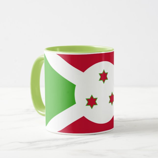 Mug noir Combo avec le drapeau du Burundi (Devant gauche)