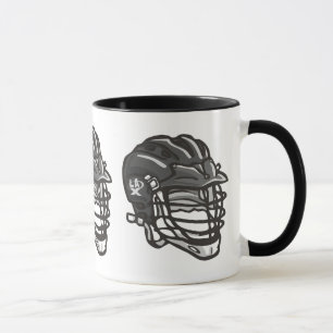 Mug Noir de casque de lacrosse