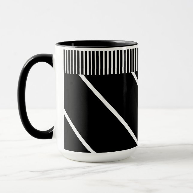 Mug noir et blanc - Chic en bandes (Gauche)