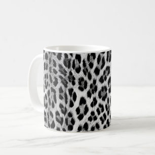 Mug Noir et blanc monochrome, motif léopard