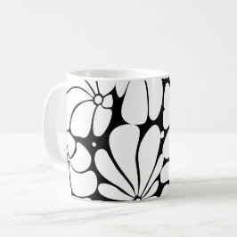 Mug Noir Et Blanc Retro les années 70 Design Graphique