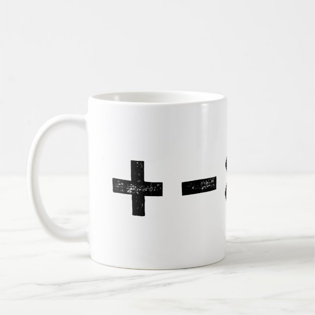 Mug Noir et blanc Tous les symboles mathématiques Lino (Gauche)