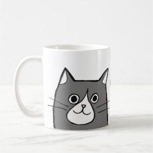 Mug Noir et blanc Tuxedo Chat Love cadeau Nom personna