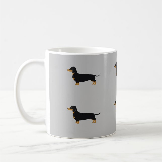 Mug noir gris daschund (Gauche)