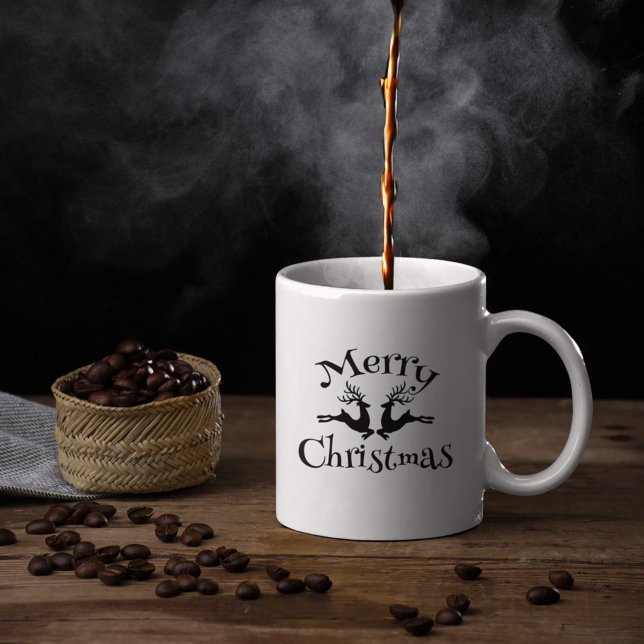 Mug Noir Joyeux rennes de Noël (Créateur téléchargé)