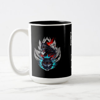 MUG NOIR, MAUVAIS GARÇON avec motif Loups